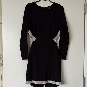 Open-back Black Dress with Crystal accents